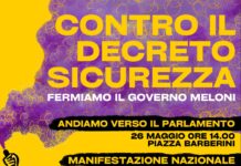 Fermiamo l’ultra-reazionario Decreto Sicurezza: a Roma il 26 maggio (P. Barberini, ore 14) e il 31 maggio (manifestazione nazionale, P. Vittorio ore 14)